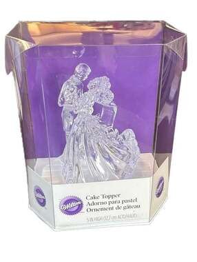 Wilton Bianca Clear Acrylic Dancing Couple Wedding Cake Topper in Box